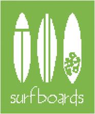 surfboards cross stitch pattern
