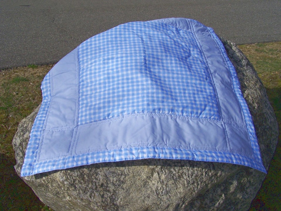 Blue Gingham Baby Quilt